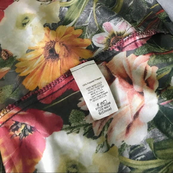 🌿ASOS Rokoko Gray Floral Semi Sheer Top - S - Picture 5 of 5